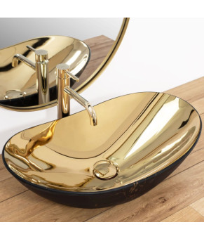 Умивальник Rea Royal gold marble black (REA-U8007)