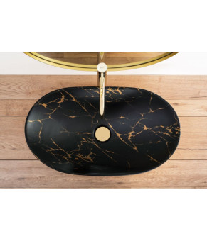 Умивальник Rea Royal black marble gold (REA-U8008)