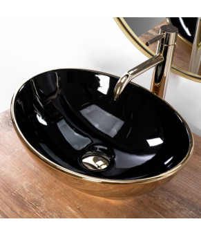 Умивальник Rea Sofia black gold (REA-U4527)