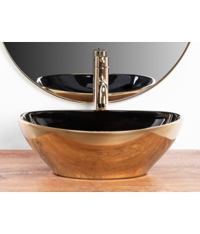 Умивальник Rea Sofia black gold (REA-U4527)