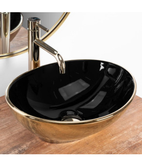 Умивальник Rea Sofia black gold (REA-U4527)