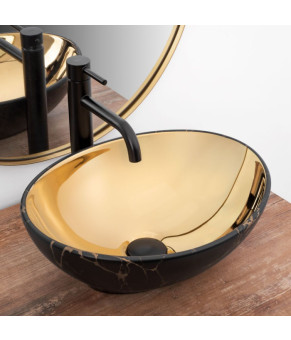 Умивальник Rea Sofia gold/marble black (REA-U8011)