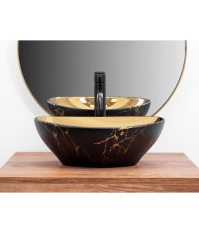 Умивальник Rea Sofia gold/marble black (REA-U8011)