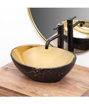 Умивальник Rea Sofia gold/marble black (REA-U8011)