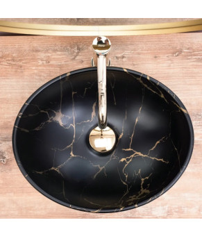 Умивальник Rea Sofia gold/marbe black (REA-U8012)