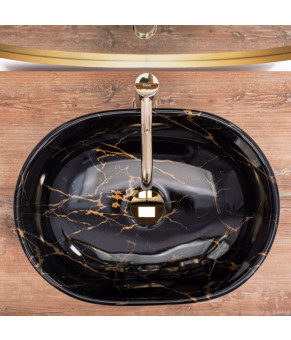 Умивальник Rea Amelia black marble shiny (REA-U8000)