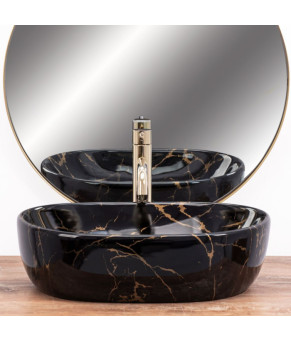 Умивальник Rea Amelia black marble shiny (REA-U8000)