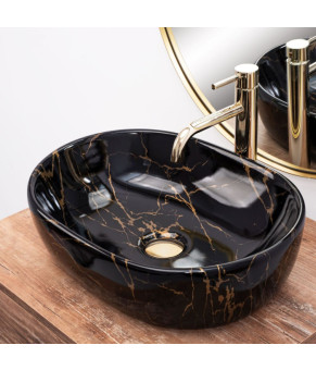 Умивальник Rea Amelia black marble shiny (REA-U8000)
