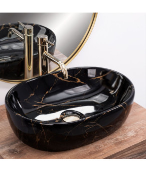 Умивальник Rea Amelia black marble shiny (REA-U8000)