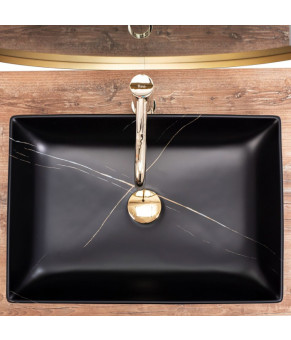 Умивальник Rea Inga black marble mat (REA-U8006)