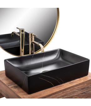 Умивальник Rea Inga black marble mat (REA-U8006)
