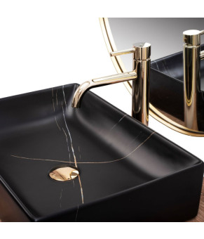 Умивальник Rea Inga black marble mat (REA-U8006)