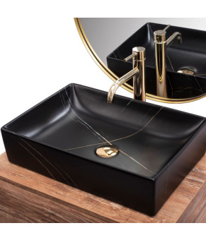 Умивальник Rea Inga black marble mat (REA-U8006)