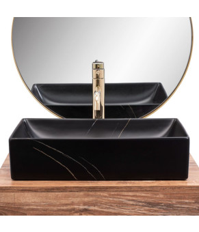 Умивальник Rea Inga black marble mat (REA-U8006)