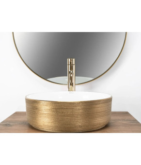 Умивальник Rea Sami gold brush/white (REA-U6630)