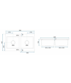 Кухонна мийка Rea Caddy white (ZLE-00133)