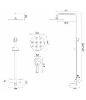 Душова система Rea Lungo white (REA-P6608)