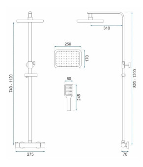 Душова система Rea Tom black (REA-P7101)