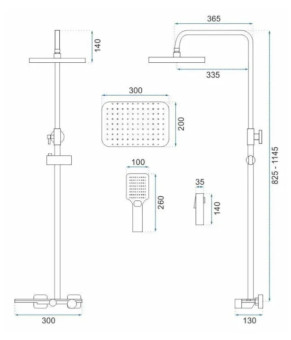 Душова система Rea Helix chrome (REA-P6620)