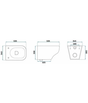 Унітаз Rea Ivo Rimless + сидіння slim n + інсталяція Geberit Duofix (REA-C9201+458.126.00.1)