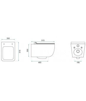 Унітаз Rea Mateo Rimless + інсталяція Grohe Rapid SL, клавіша (REA-C1258 + 38772001)