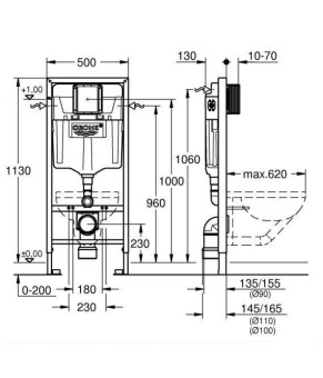 Унітаз Rea Carlo Mini + інсталяція Grohe Rapid SL (REA-C2760 + 38772001)