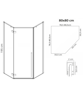 Душова кабіна Rea Diamond 80x80 gold (REA-K6615)