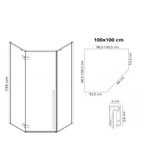 Душова кабіна Rea Diamond 100x100 gold (REA-K6616)