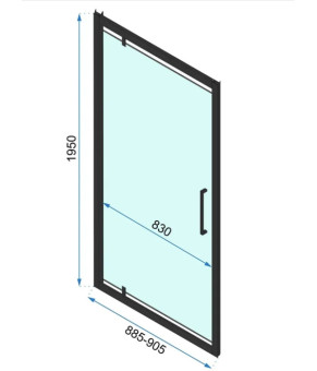 Душові двері Rea Rapid Swing 90x195 gold (REA-K5618)