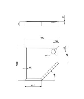 Душевой поддон Qtap Diamond 301112 100x100x12 см + сифон (SD00046993)