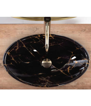 Умивальник Rea Rea Pamela 33x53 black marble shiny (REA-U5067)