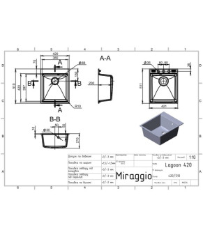 Кухонна мийка Miraggio LAGOON 420 gray 0002218