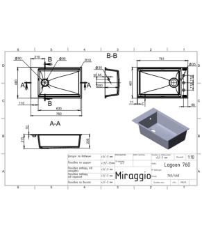 Кухонна мийка Miraggio LAGOON 760 terra 0002089