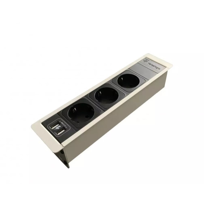 Розеточный блок ASA Versaframe 2.0 (3 силовые розетки + USB.5V (А+A), обработка – белый) 060.32F.00037