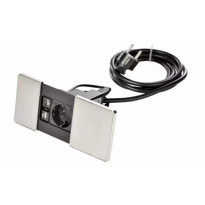 Розеточный блок ASA Versapad (1 розетка + USB 5V (A+С), обработка - белый) 060.08F.00063
