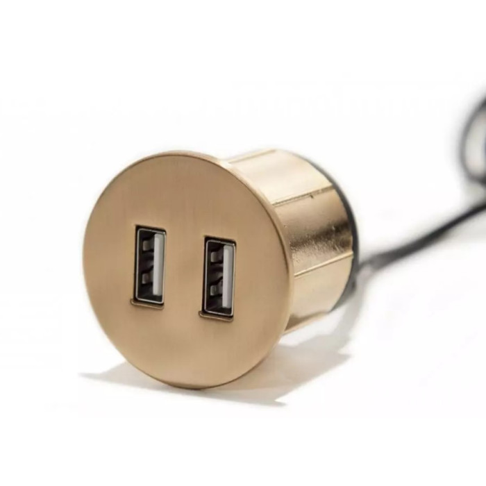 Мебельная розетка USB ASA Versapick zamak (USB 5V (A+C), обработка - золото) 060.29Z.00040