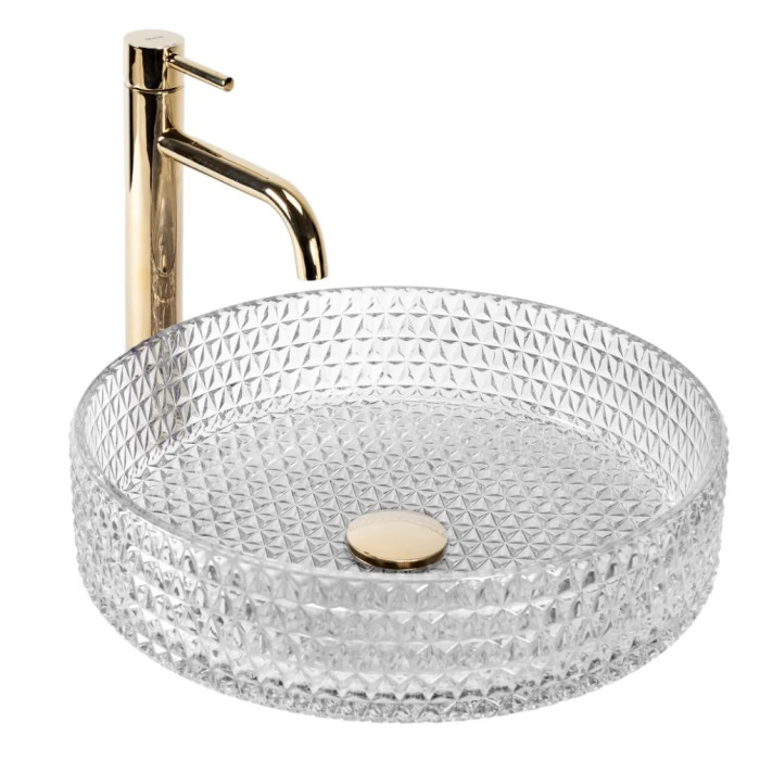Умивальник Rea Cristal 40x40 transparent (REA-U0284)