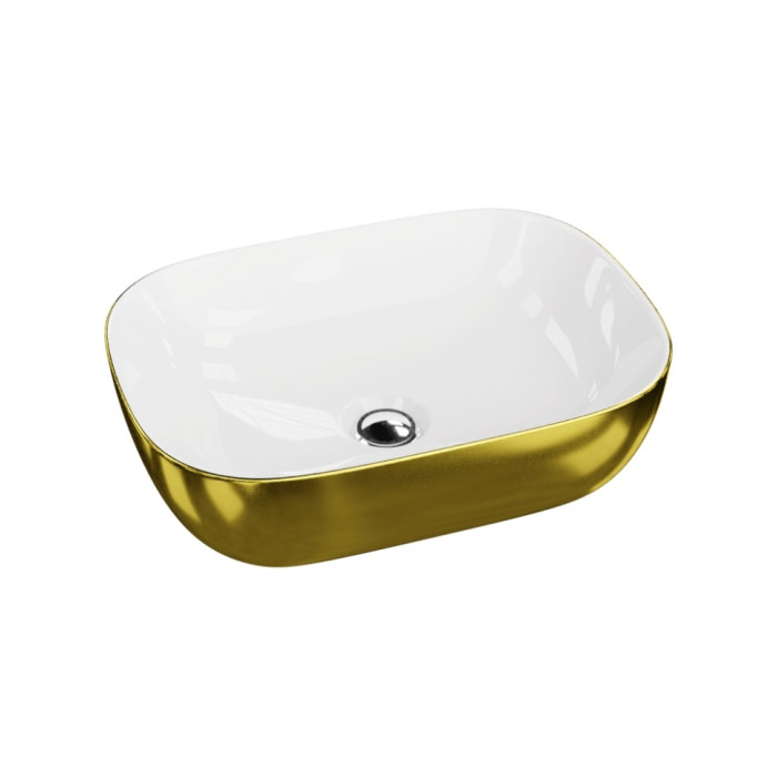 Умивальник Lavita Costa Gold/White 46x32,5 накладний (5900378322634)