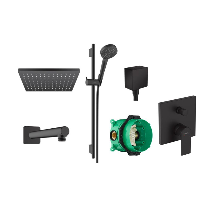 Комплект для душу прихованого монтажу HANSGROHE EcoSmart 230 Vernis Shape 6 в 1 20230004 чорний матовий