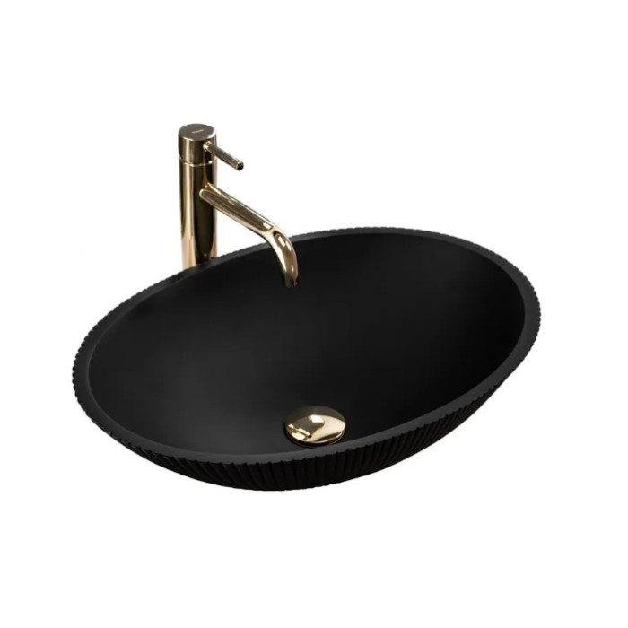 Умивальник Rea Della 37,5x51,5 black matt (REA-U0274)