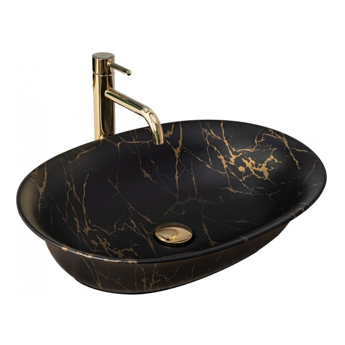 Умивальник Rea Roma 56x40 black marble mat (REA-U5609)