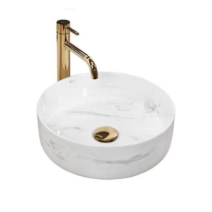Умивальник Rea Sami 35,5x35,5 nature marble (REA-U6606)