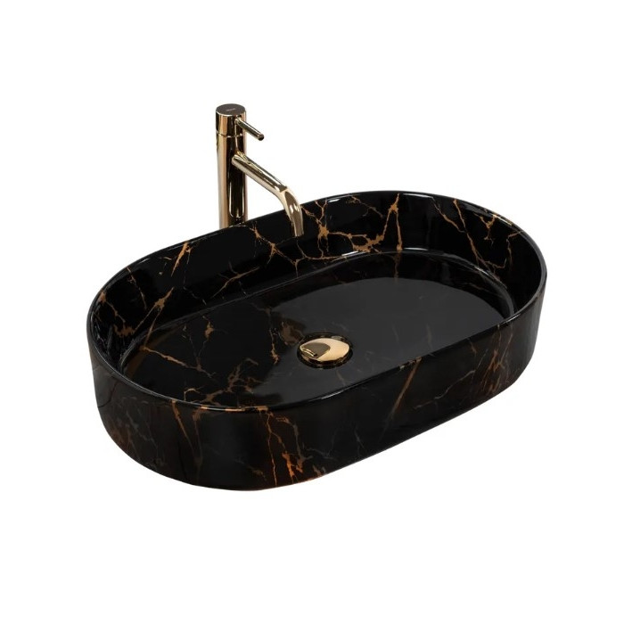 Умивальник Rea Nadia 61x38,5 black marble shiny (REA-U0539)
