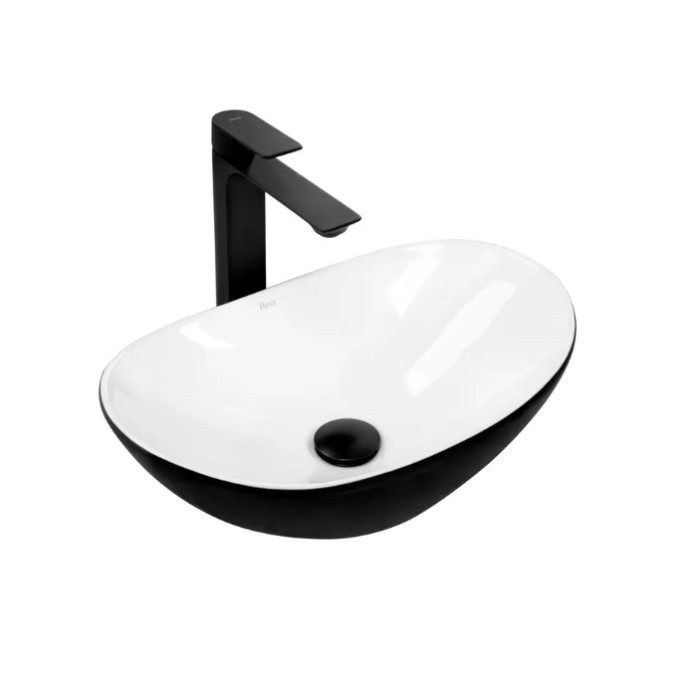Умивальник Rea Royal 48x30,5 mini black/white (REA-U0538)