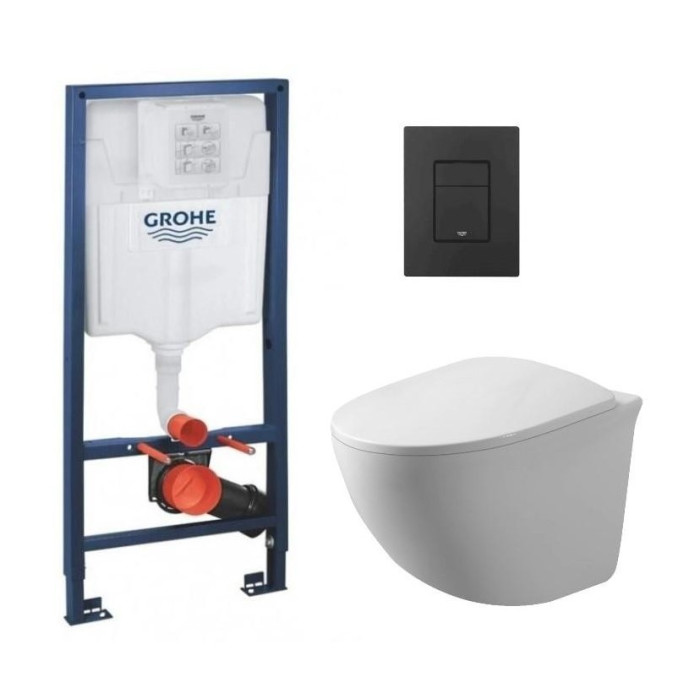 Інсталяція GROHE Rapid SL 38772001+ Унитаз подвесной DUSEL SENTIA + Сидение + Панель смыва Grohe