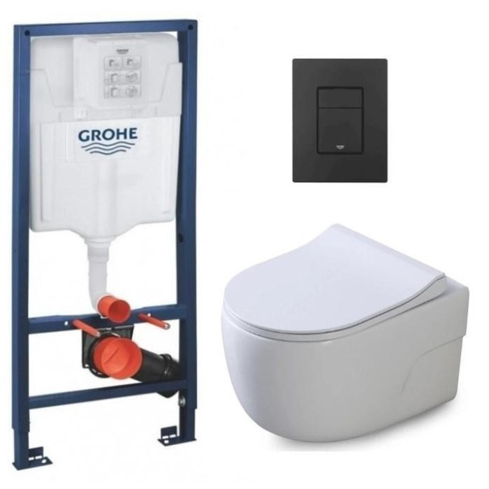 Інсталяція GROHE Rapid SL 38772001+ Унітаз підвісний DUSEL VORTEX + Сидіння + Панель змиву Grohe