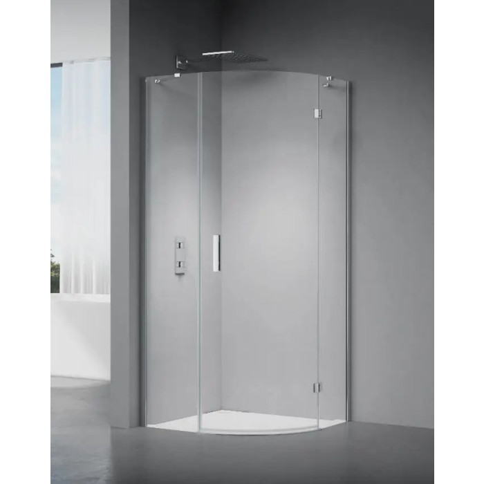 Душова кабіна Koller Pool KVADRO напівкругла 900x900x1950 мм скло прозоре K90RC-1