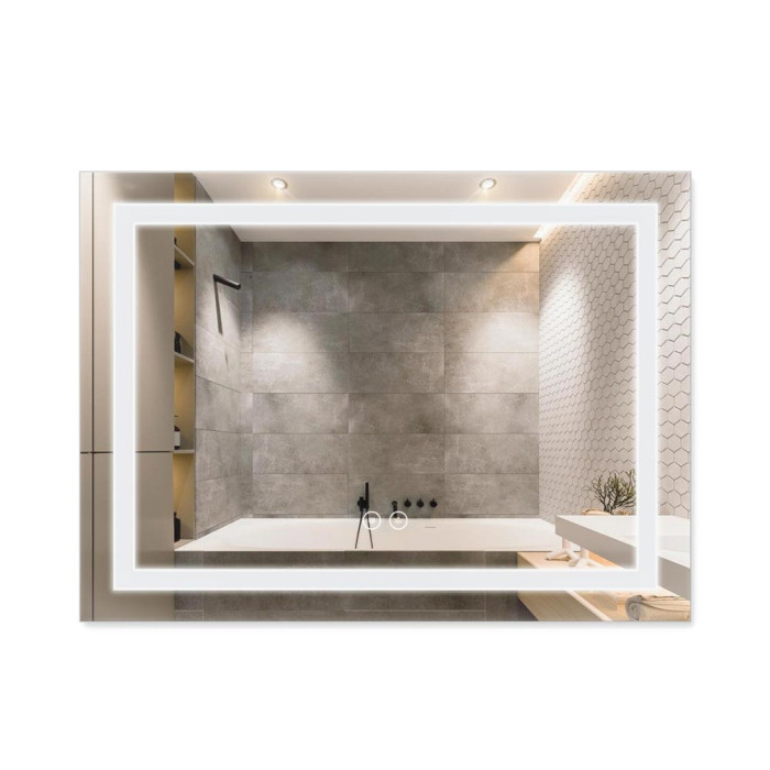 Зеркало Qtap Mideya 800х700 с LED-подсветкой Touch, антизапотеванием и диммером (QT2078NCF8070W)