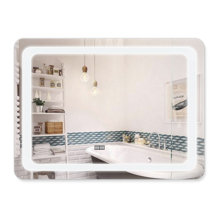 Зеркало Qtap Mideya 800x800 с LED-подсветкой Touch, антизапотеванием и диммером QT2078NCF8080W
