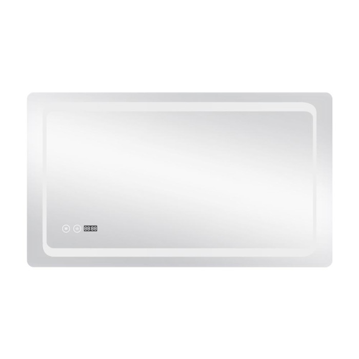 Дзеркало Qtap Mideya 1000х600 з LED-підсвічуванням Touch, з антизапотіванням, з годинником, димером, рег. яскравості QT2078NCF10060W